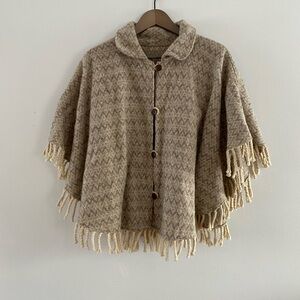 Vintage handmade one of a kind wool/wool blend poncho